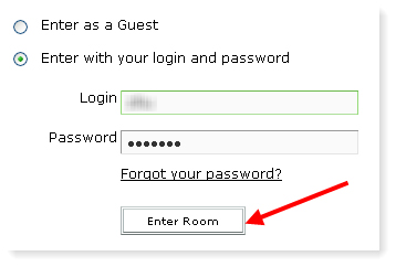 Adobe Connect login example