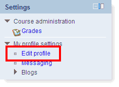 Edit profile example