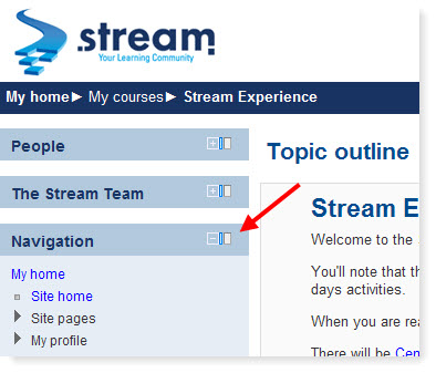 Stream navigation example