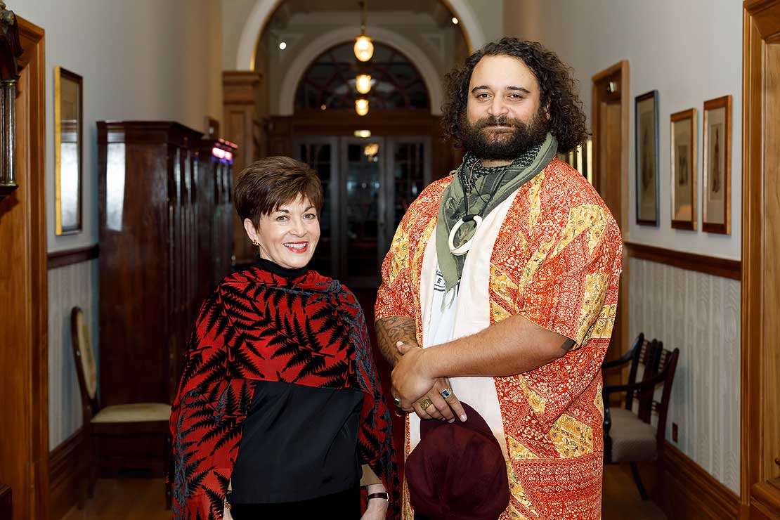 The Governor General Dame Patsy Reddy and Troy Kingi.